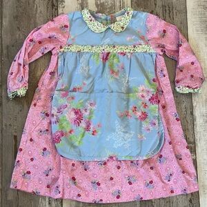 Hanna Andersson Floral Dress with Apron and Collar